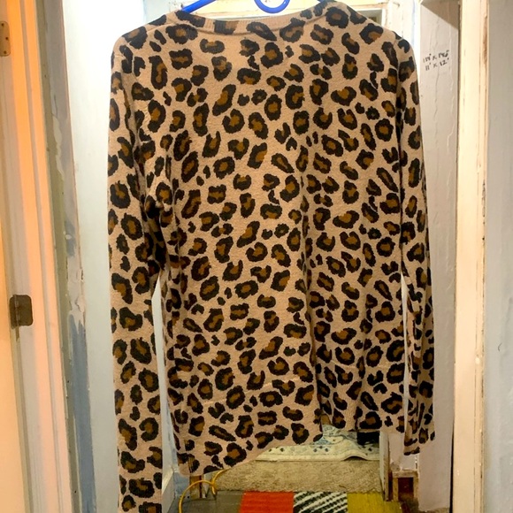 -  100% cashmere Cynthia Rowley leopard print sweater size Small - Picture 3 of 3